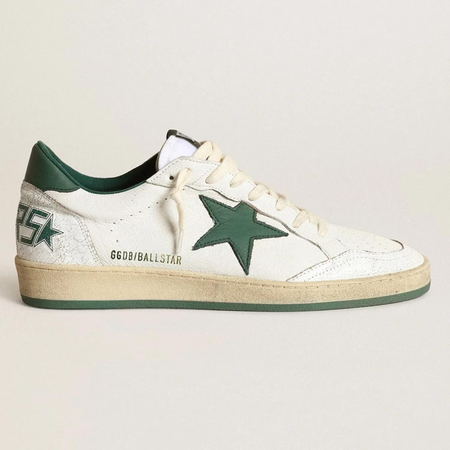 Ball Star White Nappa Green Leather