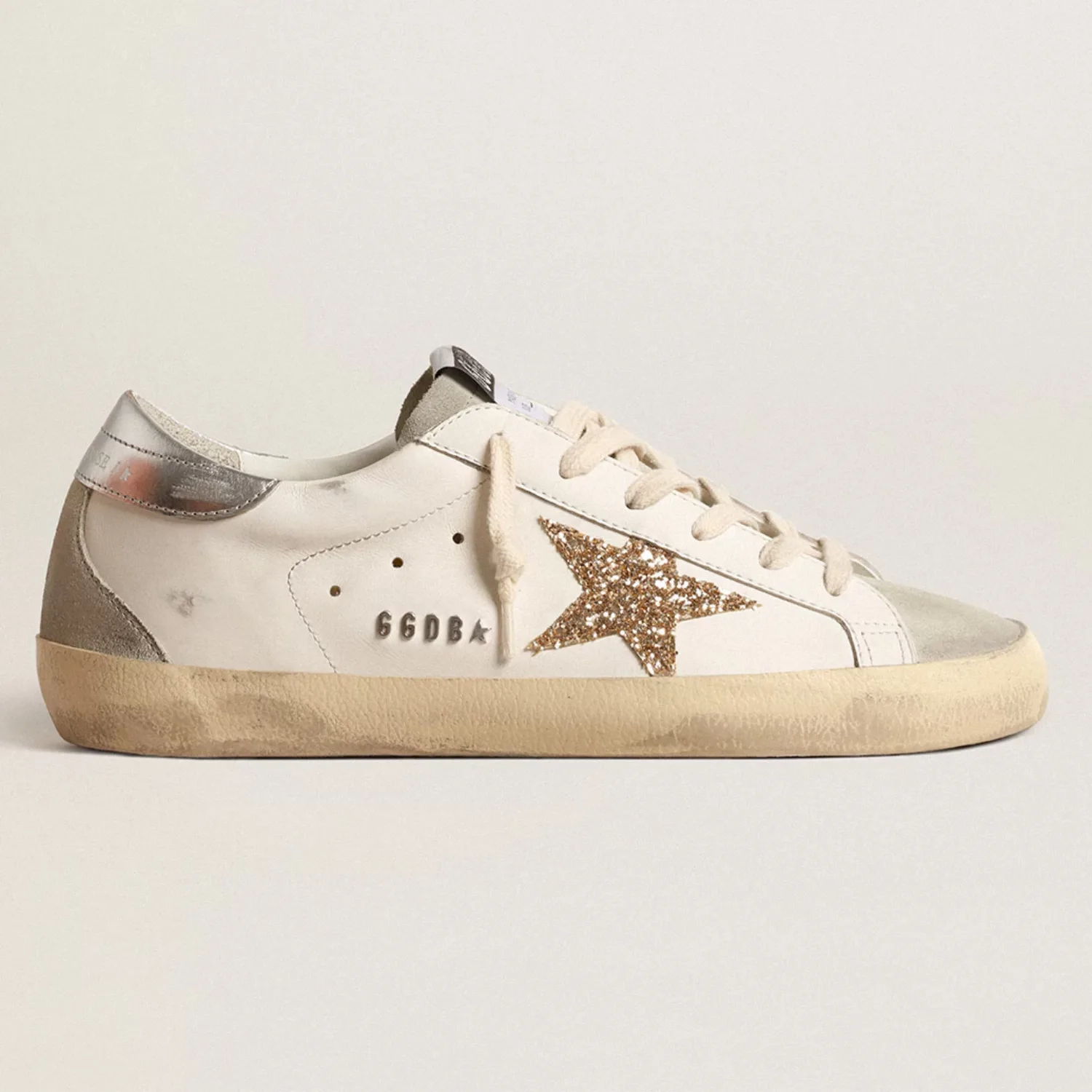 Golden Goose Super-Star Gold Glitter Main View